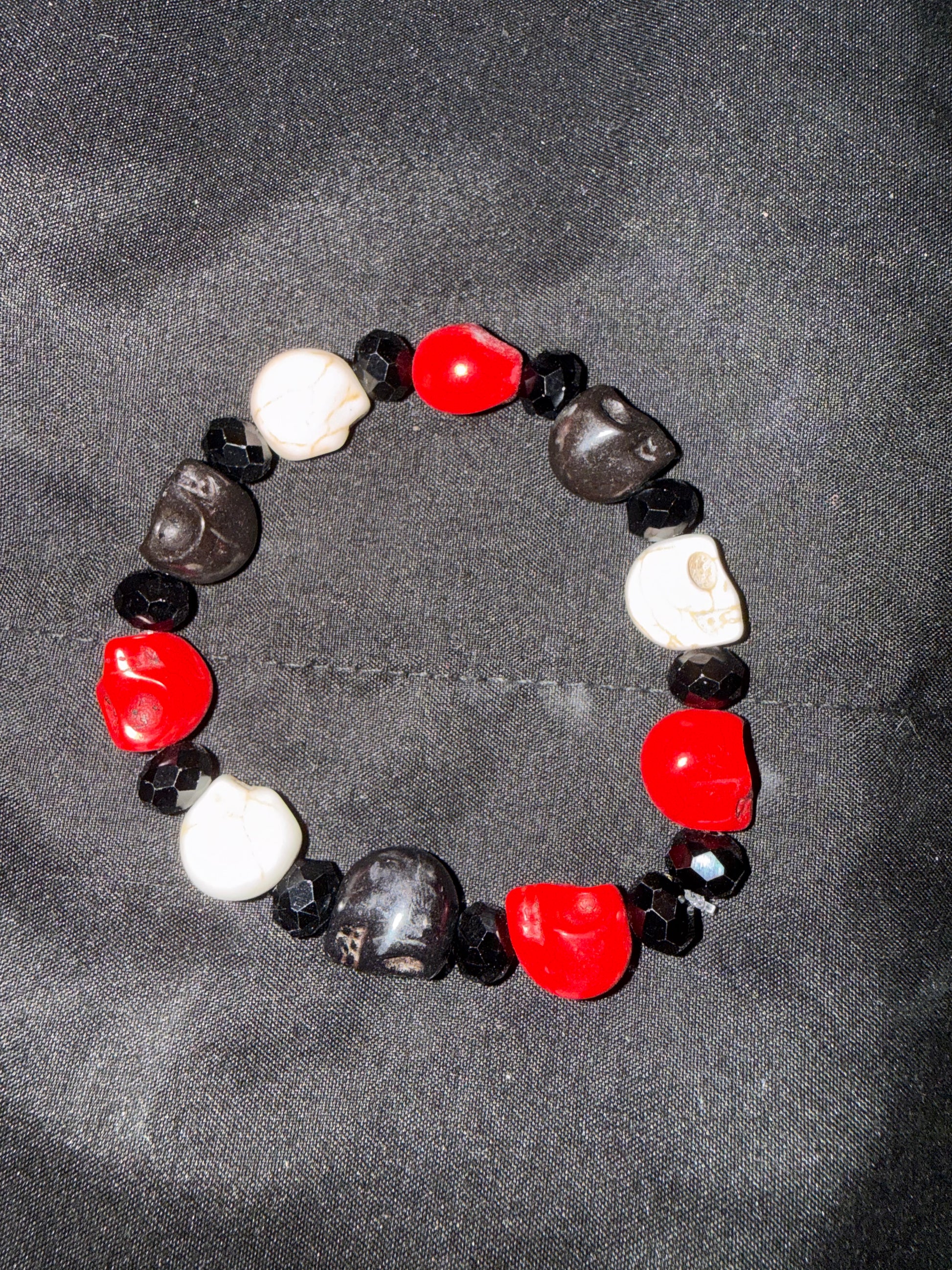 Bracelet W/skulls & gems