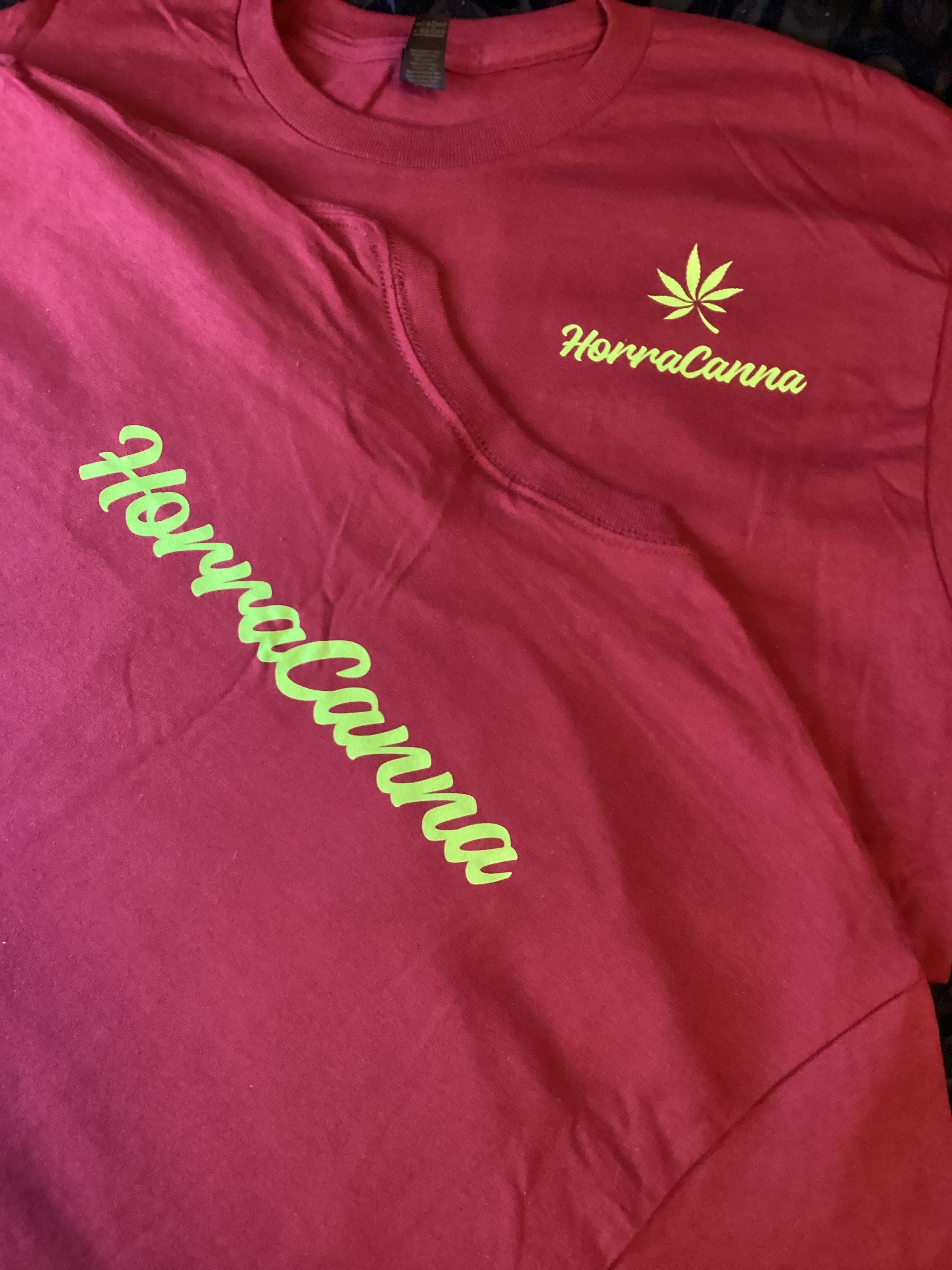 Maroon HorraCanna LOGO T-shirt Size LG
