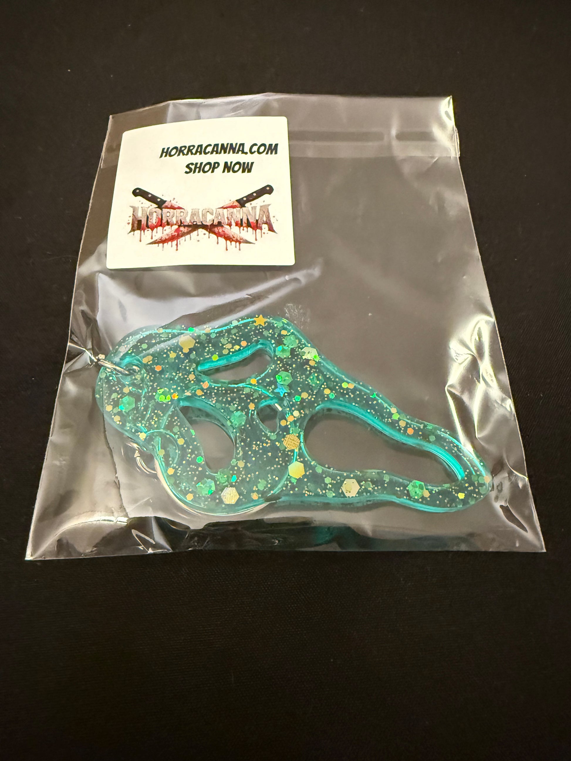 Green Scream Face Keychain Wglittler