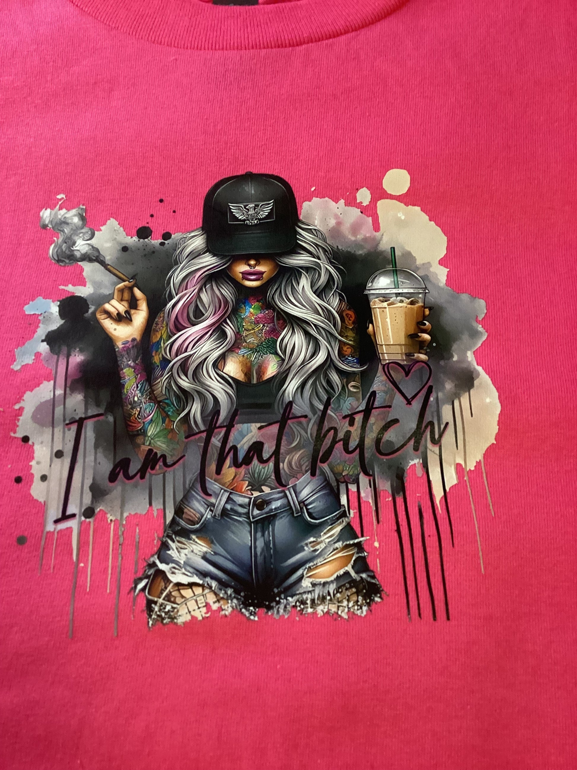 Dark Pink "I Am That Bitch" Size Lg