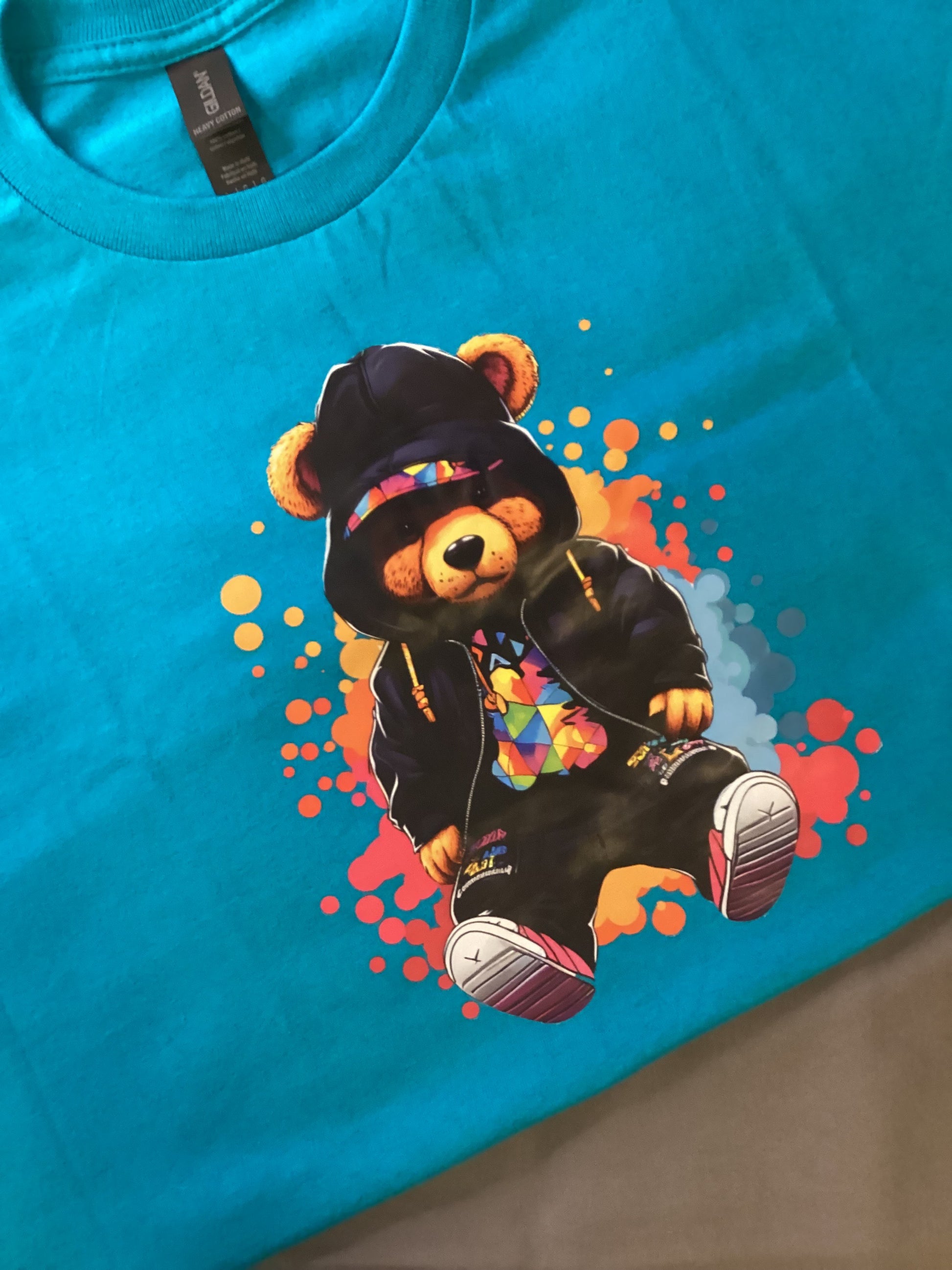 Teal Teddy With Hoodie With Color Size Lg