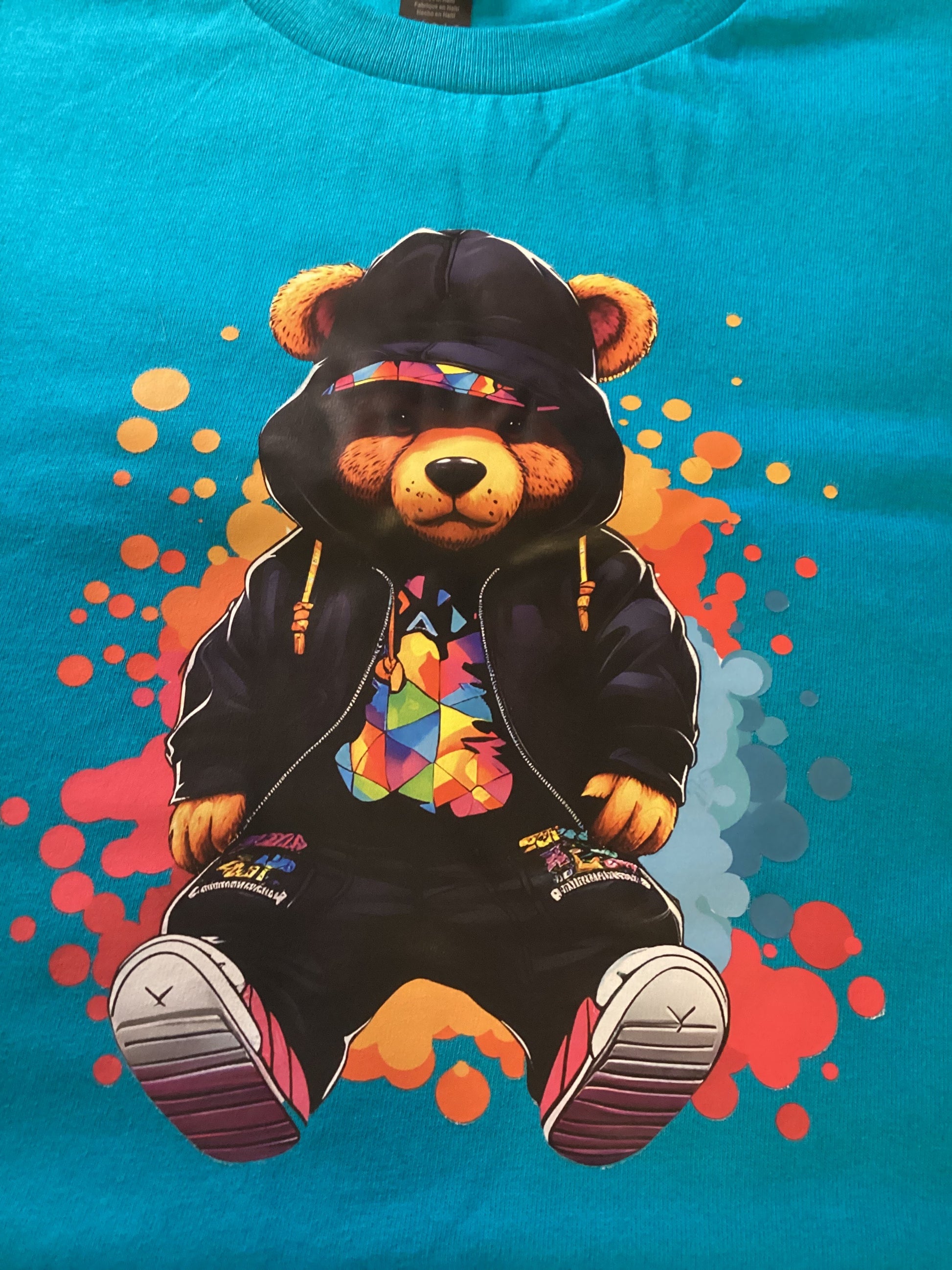 Teal Teddy With Hoodie With Color Size Lg