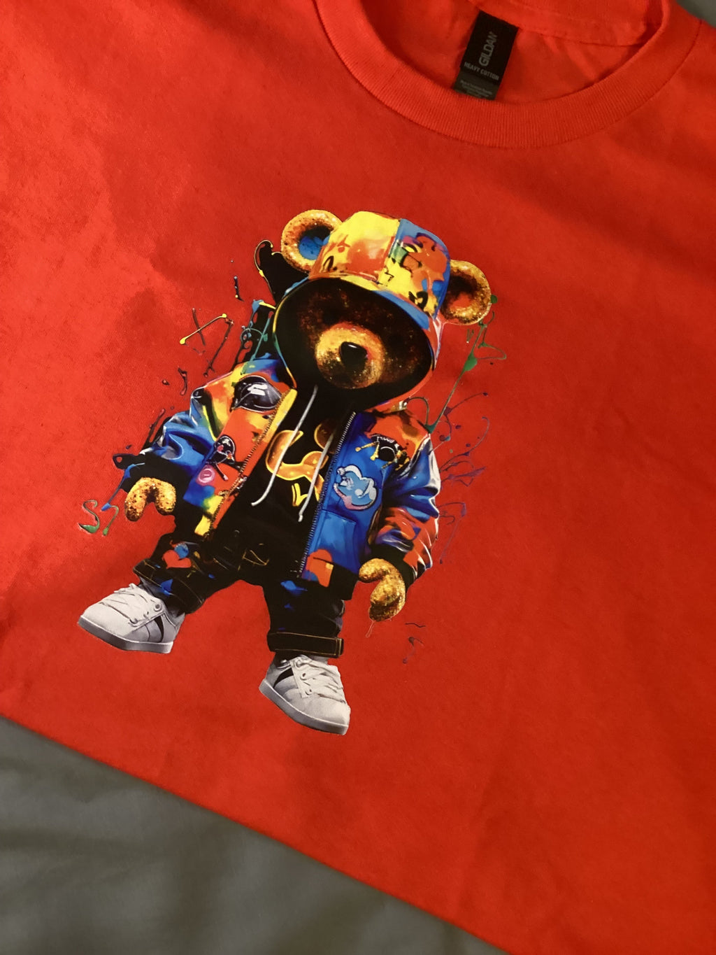 Red Teddy With Jacket And Hat Size Lg