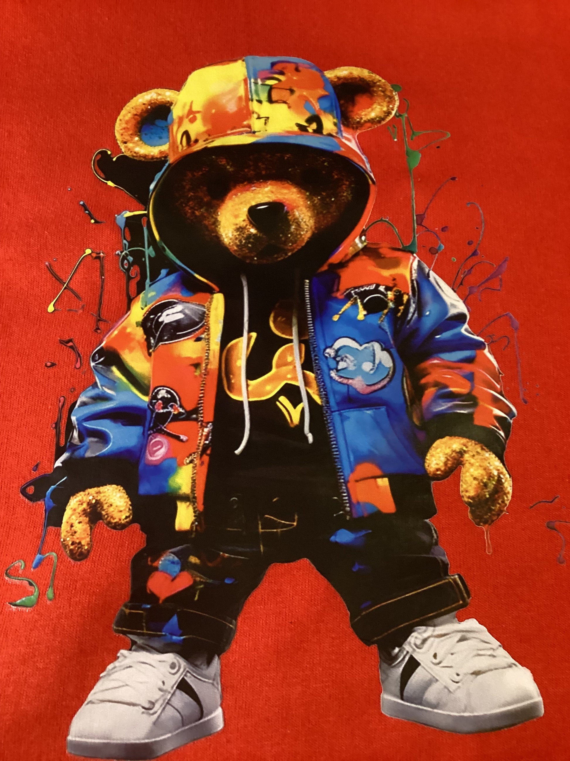 Red Teddy With Jacket And Hat Size Lg