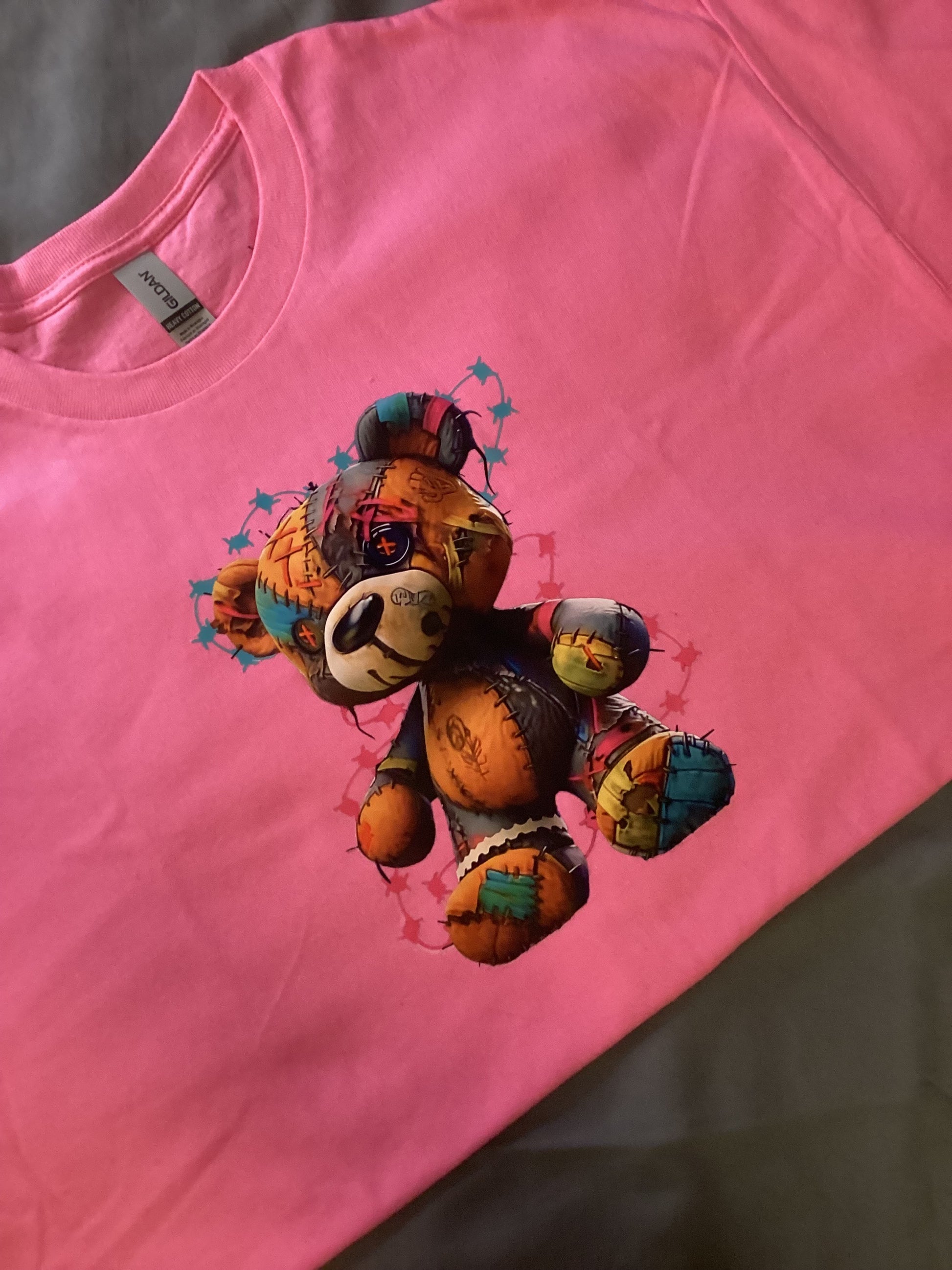 Pink Teddy With Barbwire Size X-lg