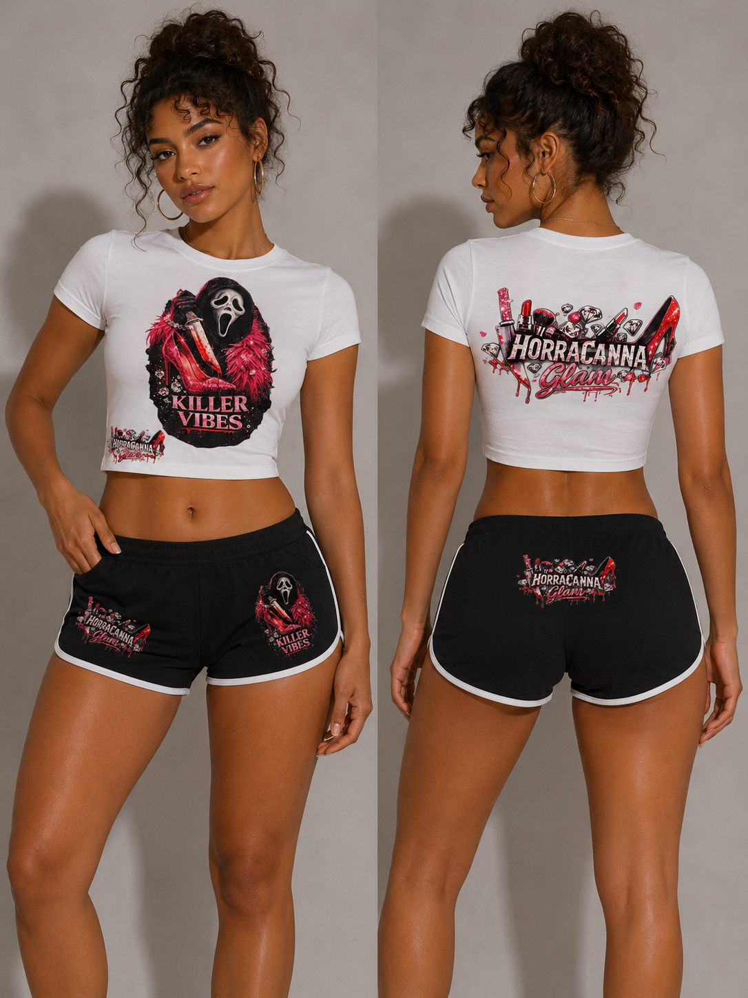 Size Small Ghost Face Shirt & Shorts