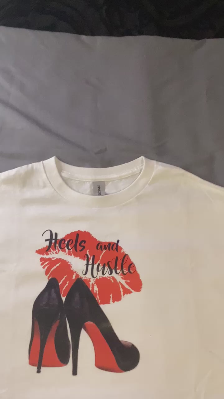 White "Heels & Hustle" Size X-lg